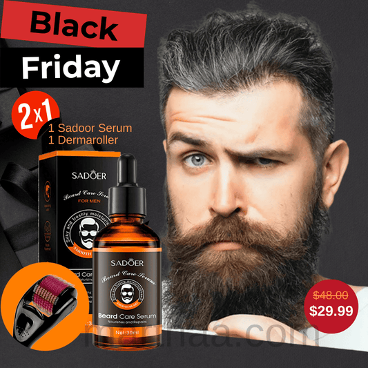 COMBO: Sadoer para el Crecimiento de la barba + Dermaroller