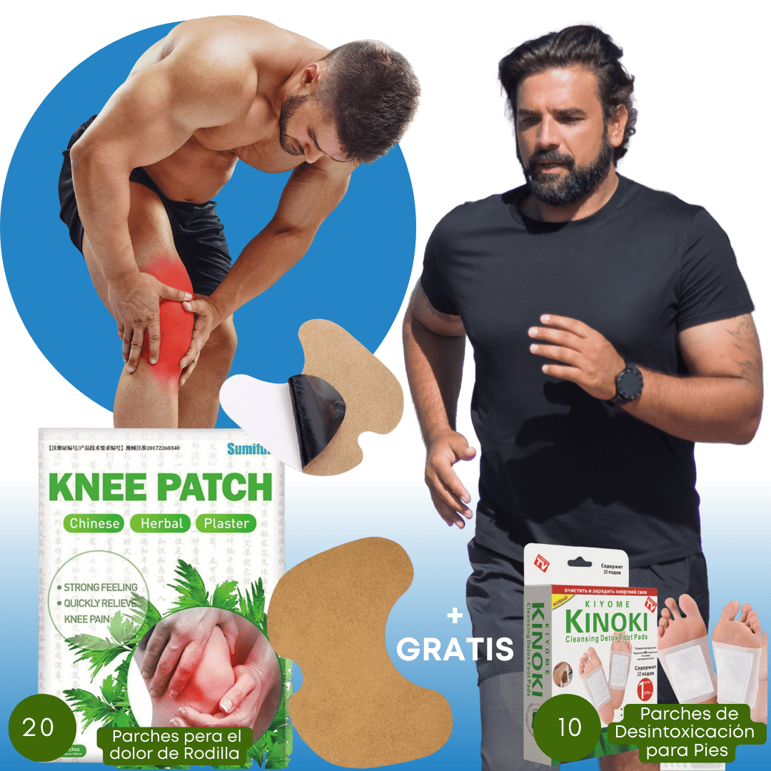 kit 20 Parches para el Dolor de Rodilla + 10 Parches de Desintoxicación para Pies Gratis.