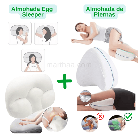 Combo de Almohadas Ortopédicas X2: Para el Cuello y Piernas