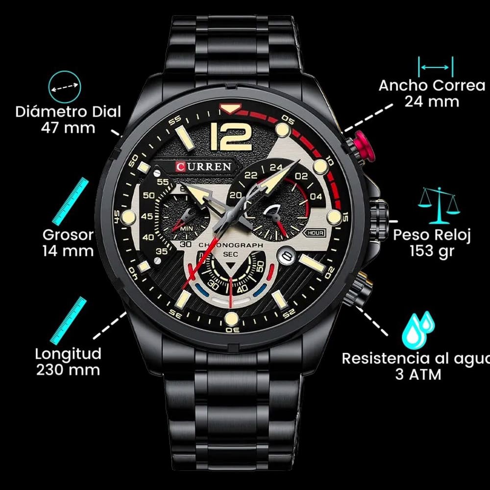 Reloj Curren Cuarzo de Acero Inoxidable