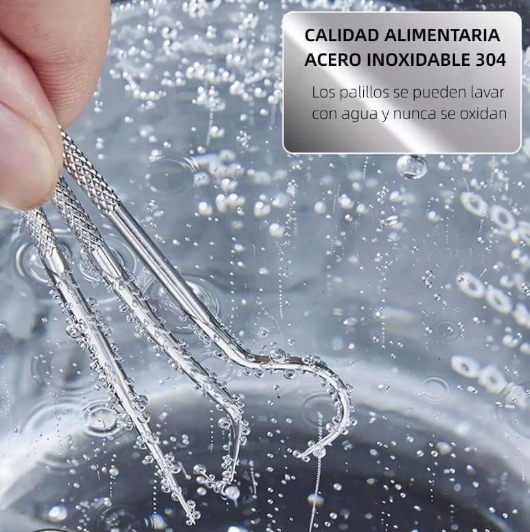 Kit De Limpieza Dental: Palillos De Acero Inoxidable