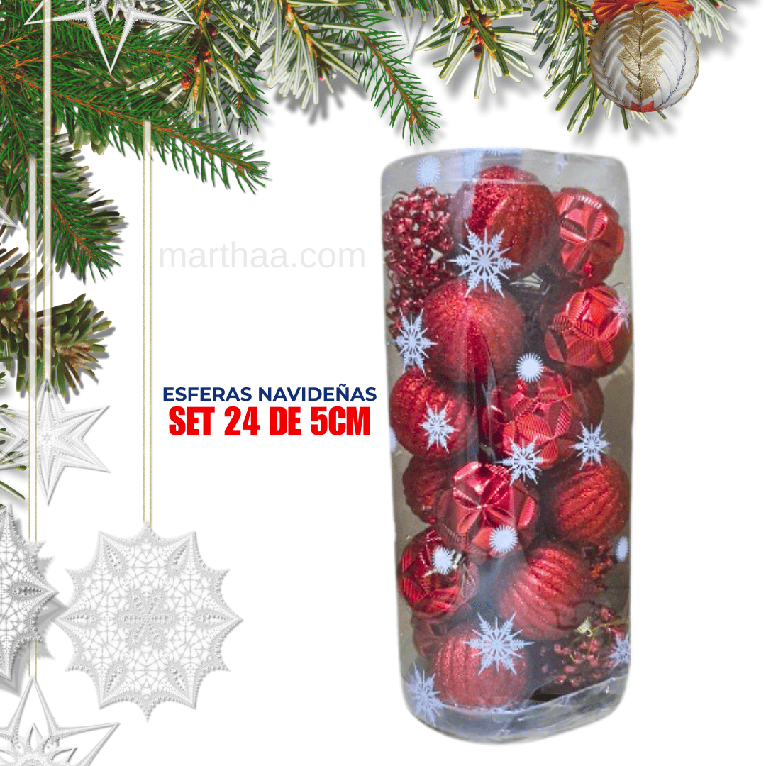 ESFERAS, BOMBILLAS NAVIDEÑAS X24 DE 5CM 🎄