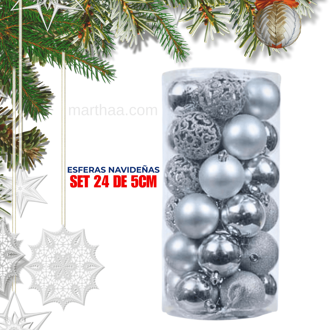 ESFERAS, BOMBILLAS NAVIDEÑAS X24 DE 5CM 🎄
