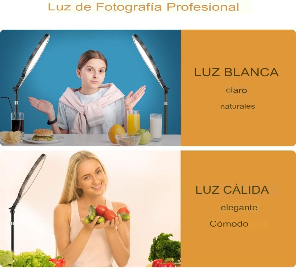 Lámpara Studio Light Profesional + Soporte de Trípode para Selfi