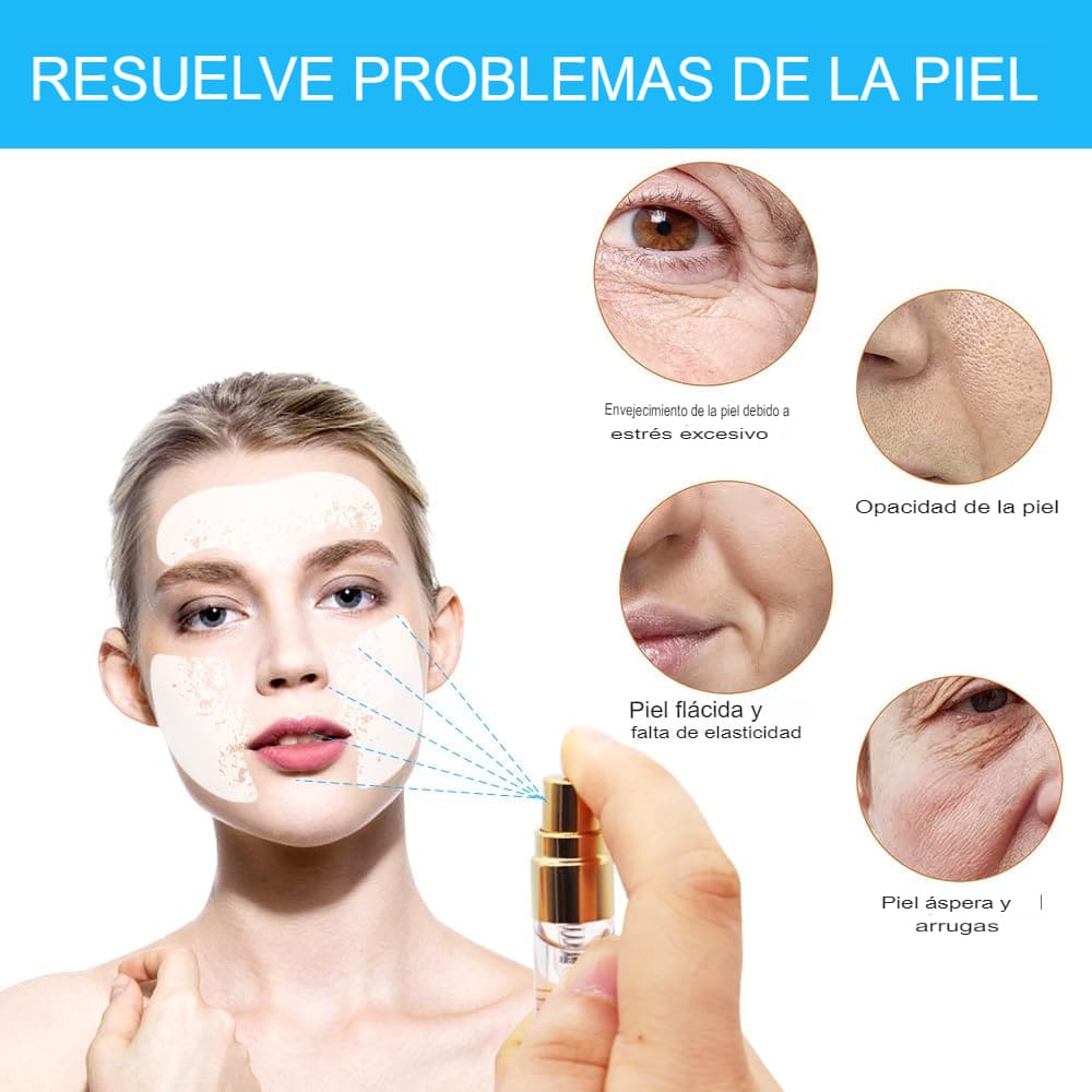 Set de Mascarillas De Colágeno Absorbentes + 3 Frascos de Ácido Hialurónico GRATIS