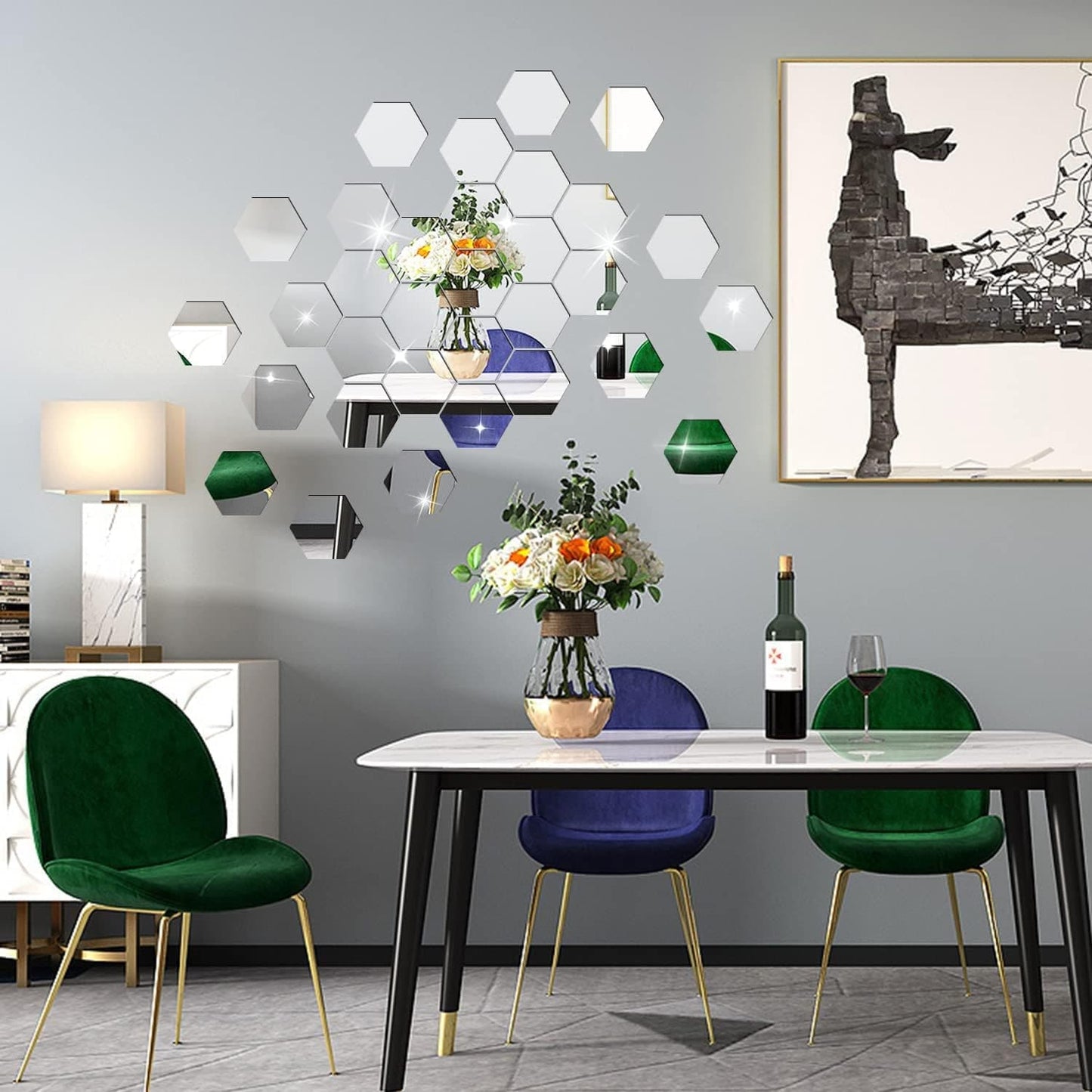 Kit de Espejos Adhesivo Hexagonal X 10