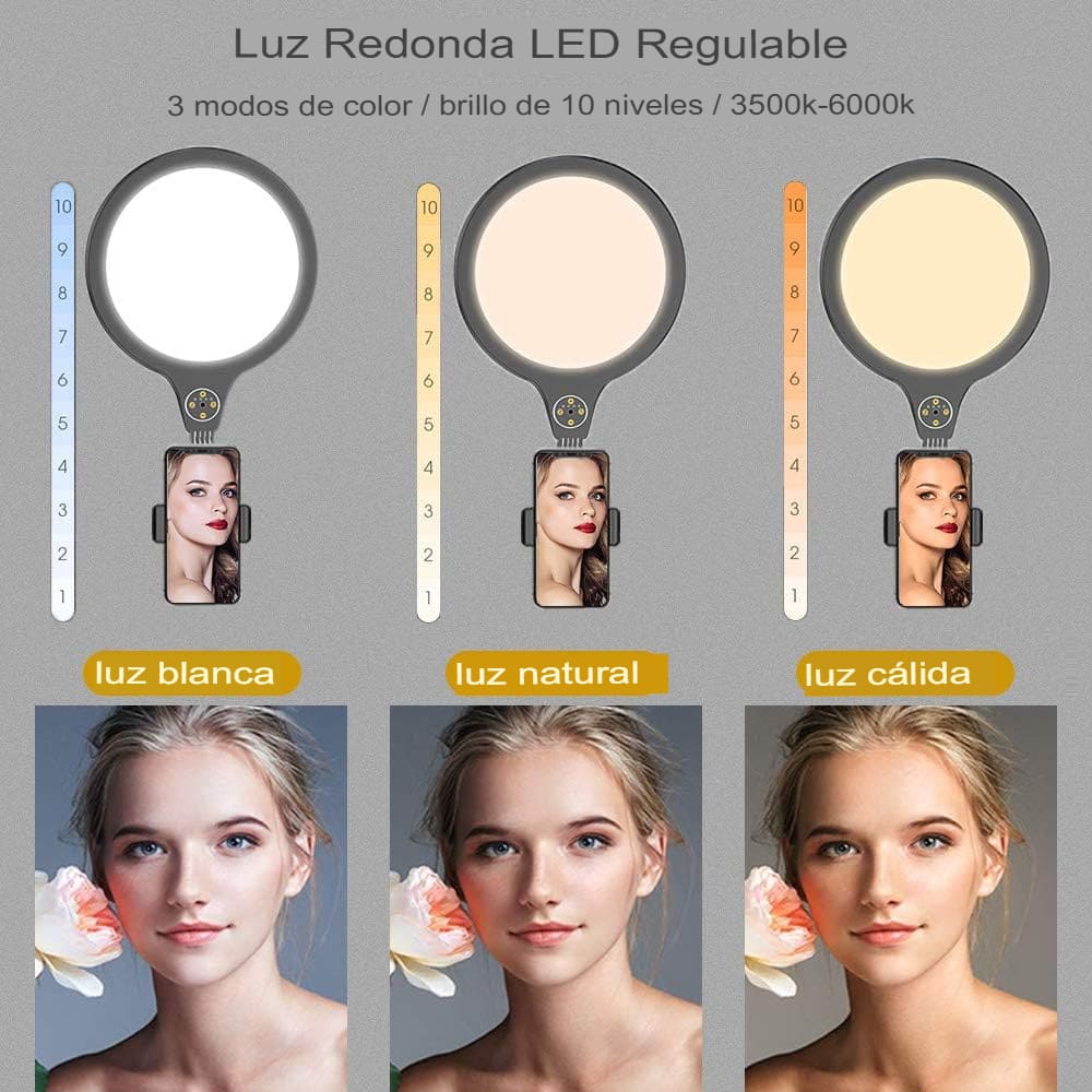 Lámpara Studio Light Profesional + Soporte de Trípode para Selfi