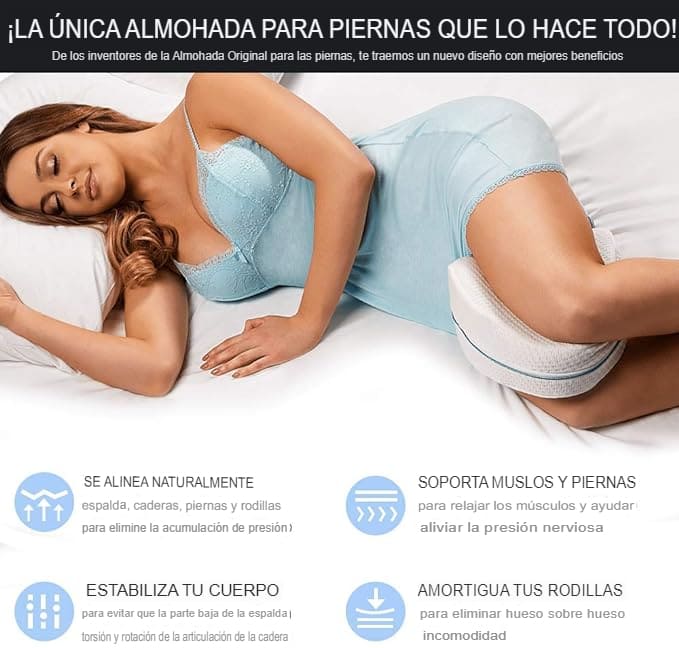 Combo de Almohadas Ortopédicas X2: Para el Cuello y Piernas