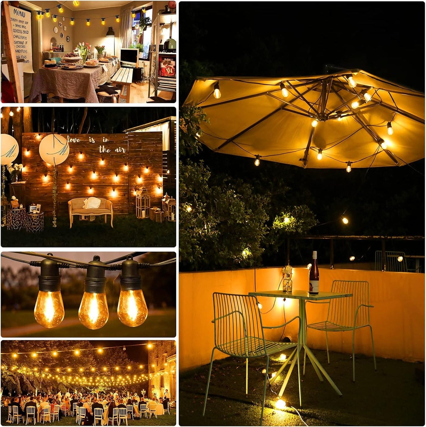 CADENA DE FOCOS A PANEL SOLAR PARA EXTERIORES (5M - 10 Focos)