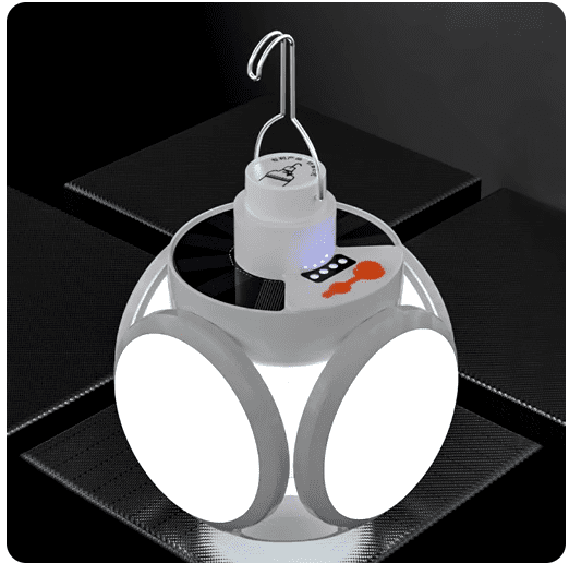 Foco Balon Plegable: Carga solar + carga USB