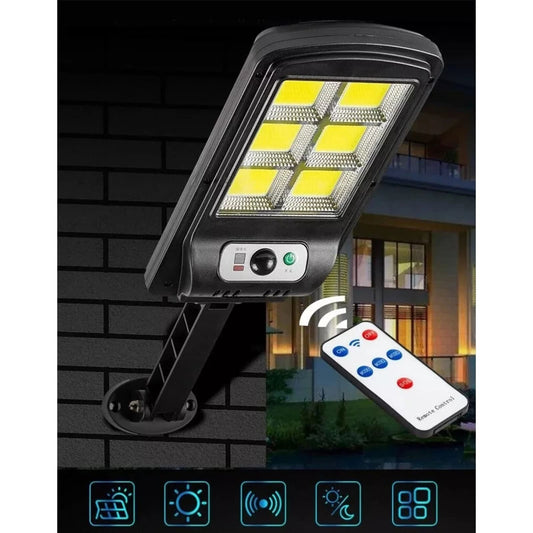 Lámpara Solar con Sensor de Movimiento y Control Remoto 100W para Exteriores