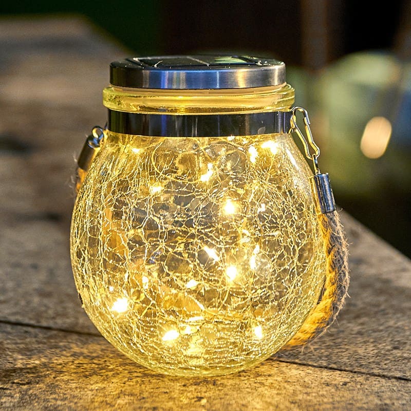 LÁMPARA SOLAR EN FRASCO DE CRISTAL