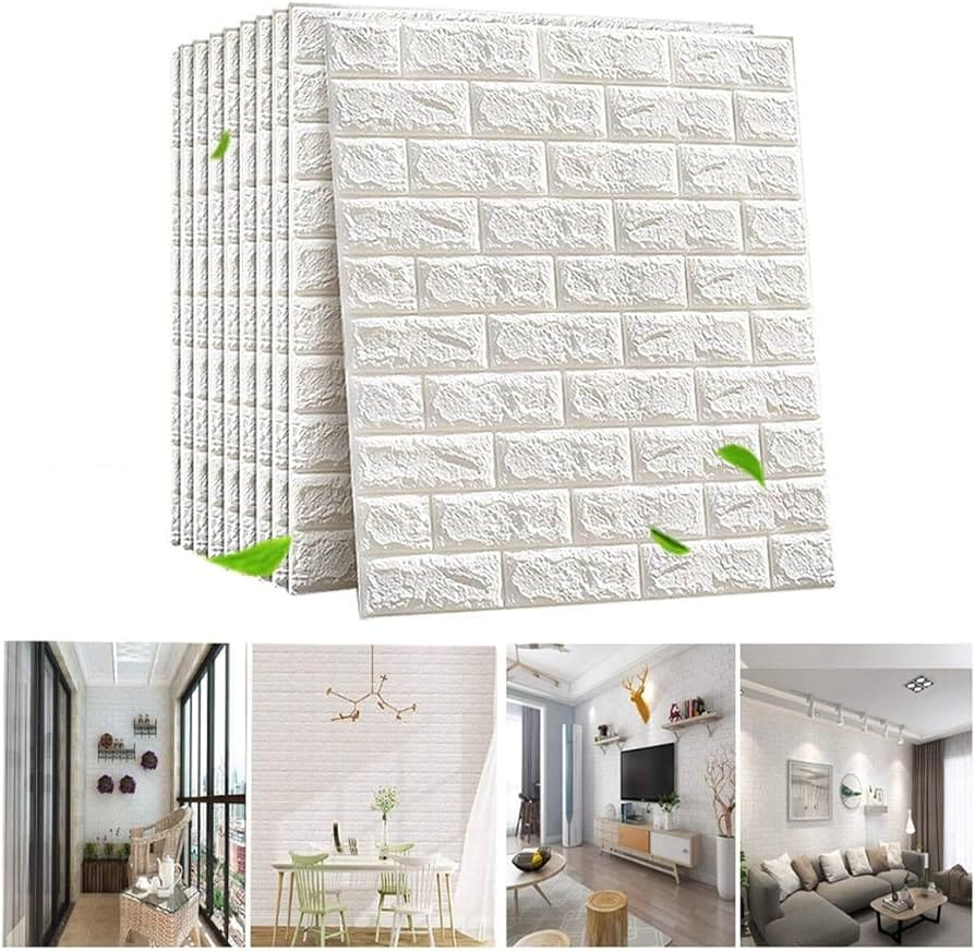 Kit de X10 paneles para revestimiento de ladrillo 3D (Decoración moderna)