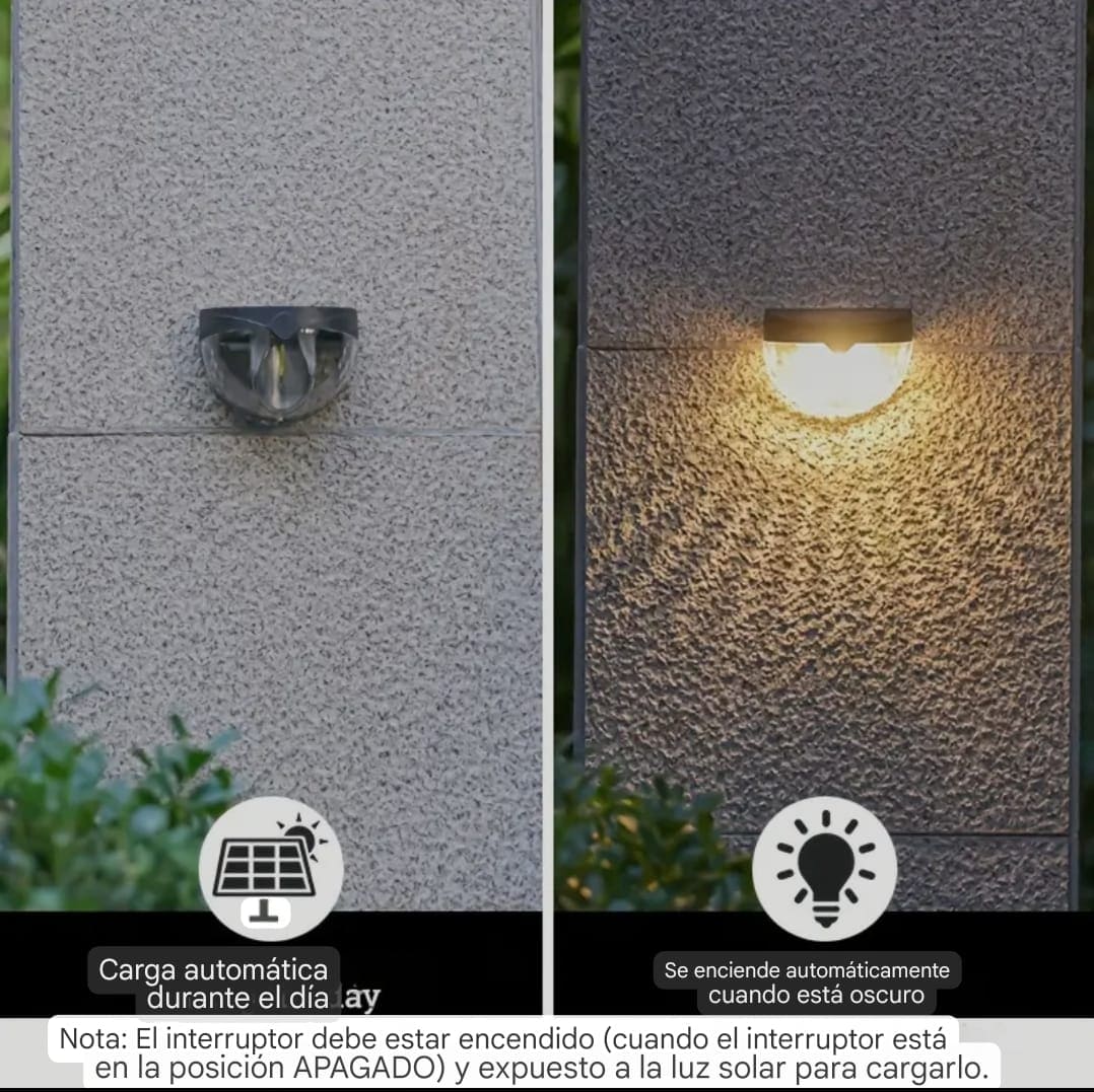 APLIQUE SOLAR ☀️ DECORATIVO® X2 PARA EXTERIORES