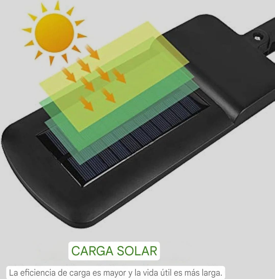 Lámpara Solar con Sensor de Movimiento y Control Remoto 100W para Exteriores