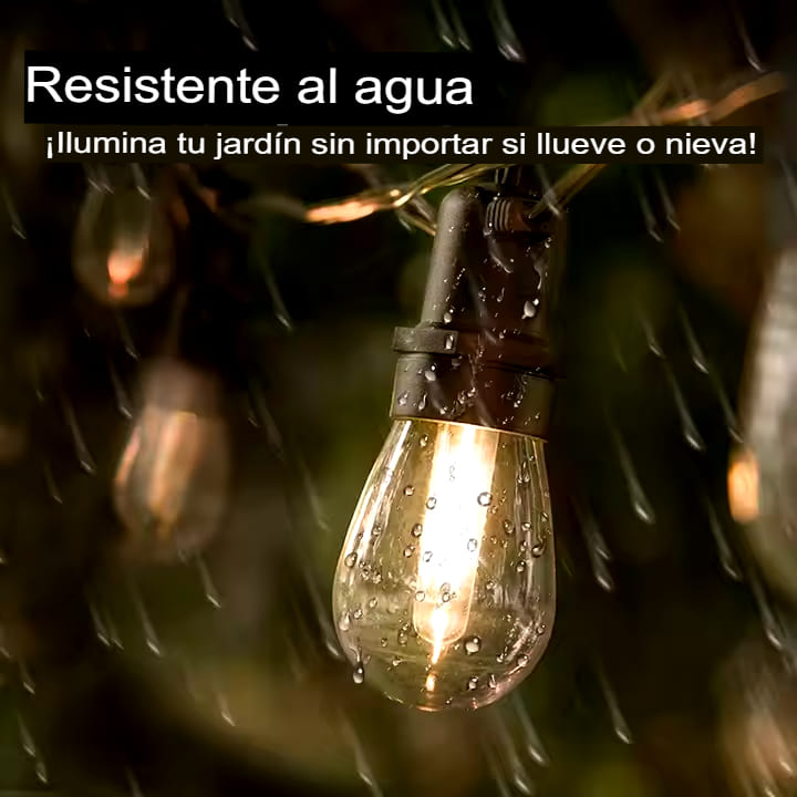 CADENA DE FOCOS A PANEL SOLAR PARA EXTERIORES (5M - 10 Focos)