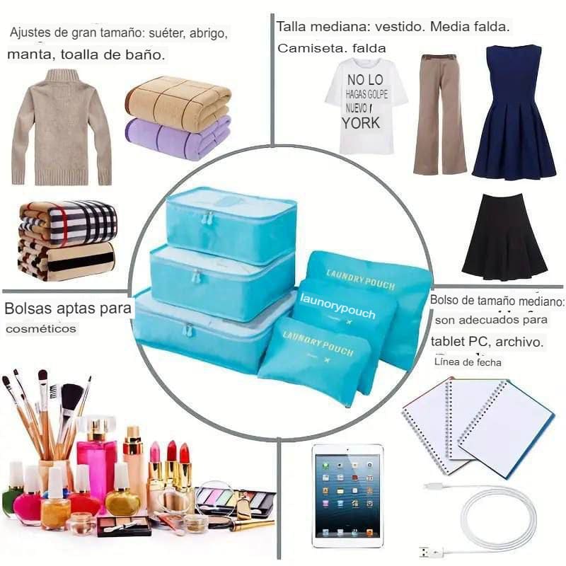 Organizadores de Equipaje de 6 piezas