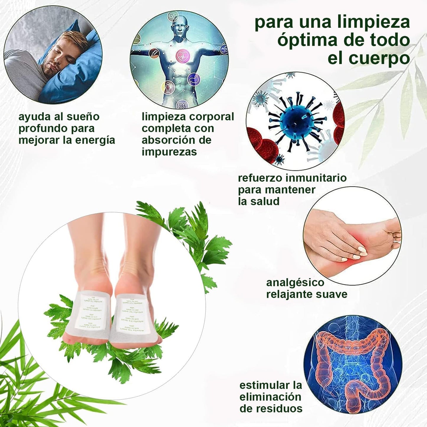 kit 20 Parches para el Dolor de Rodilla + 10 Parches de Desintoxicación para Pies Gratis.