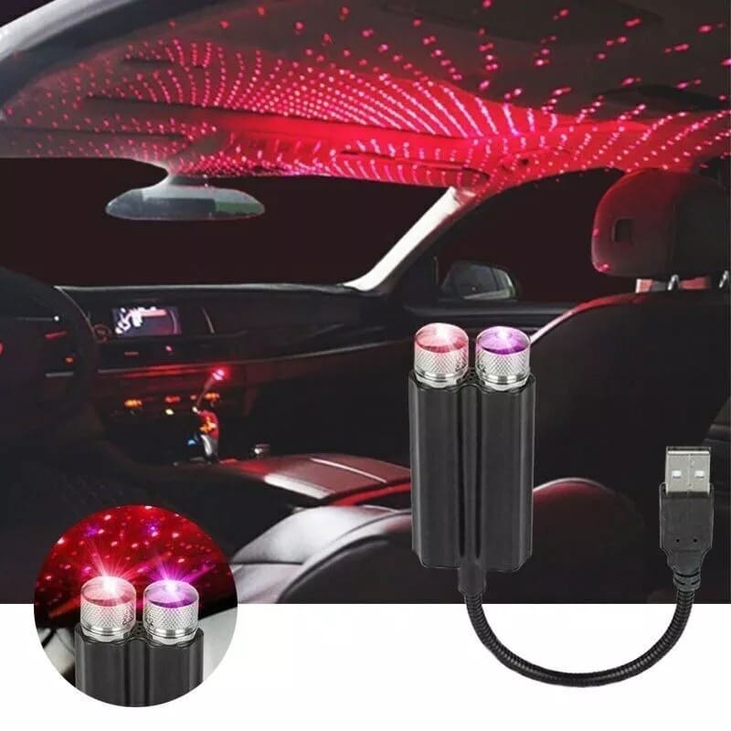 Reflector Flexible de Estrellas USB 360° para Ambientar Autos o Habitaciones.