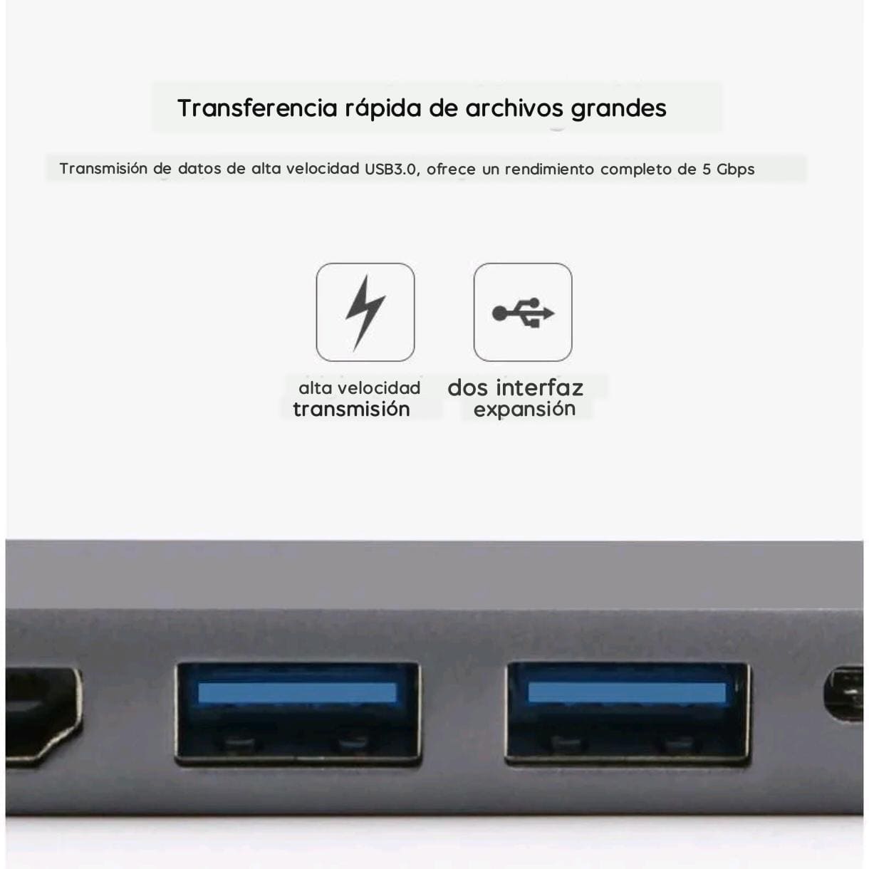 Adaptador TipoC 5en1 Ethernet Usb