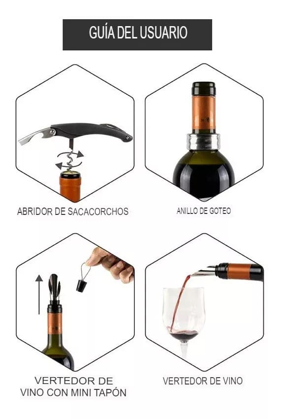 Kit de Accesorios Saca Corcho