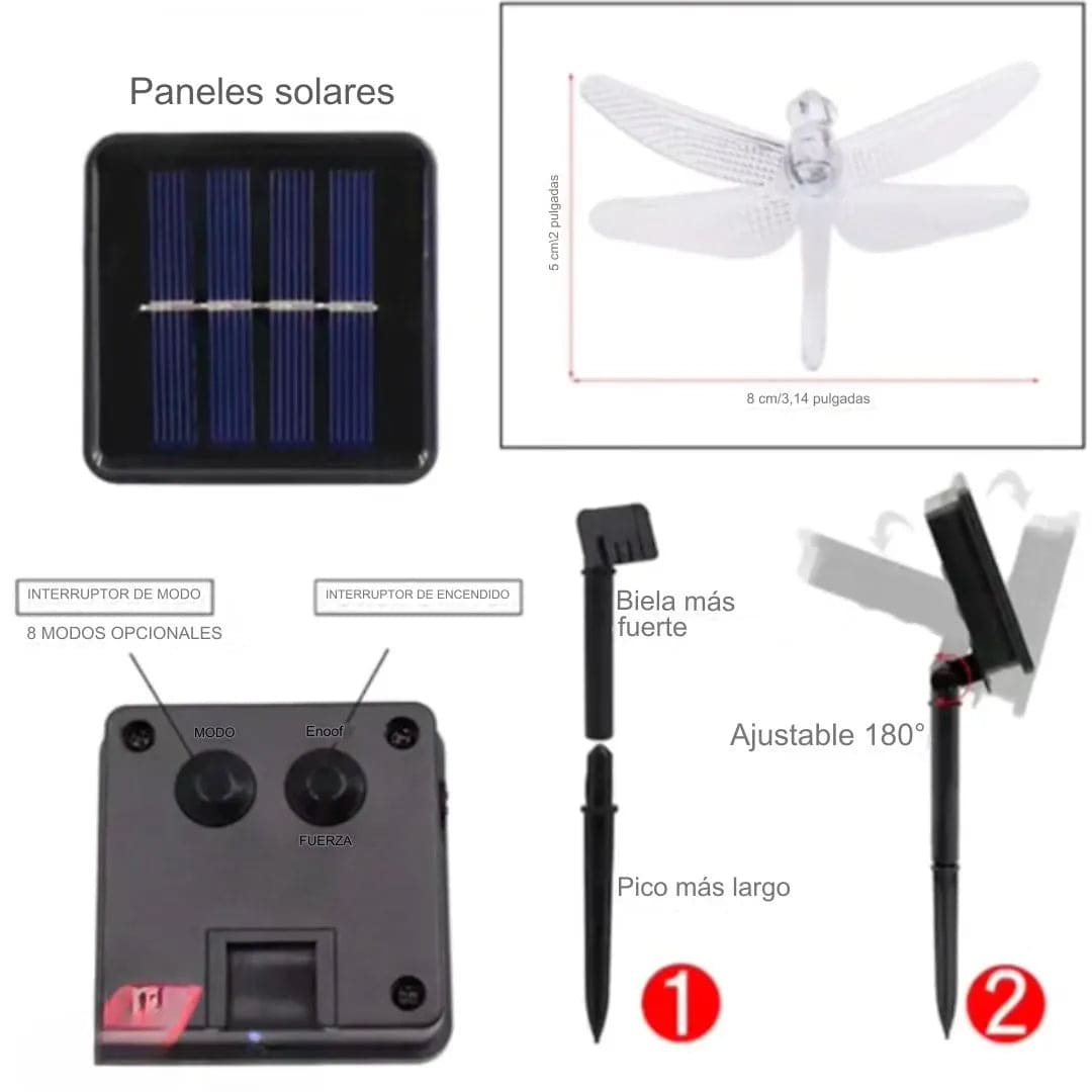 Luces Solares Navideñas de Libélula 10M