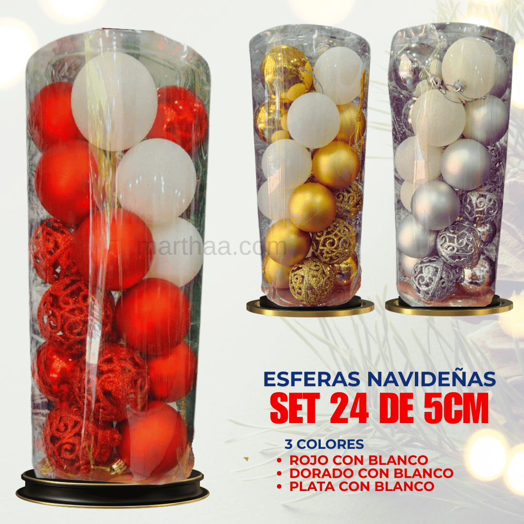 ESFERAS, BOMBILLAS NAVIDEÑAS X24 DE 5CM 🎄