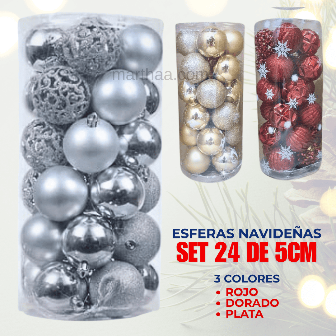 ESFERAS, BOMBILLAS NAVIDEÑAS X24 DE 5CM 🎄