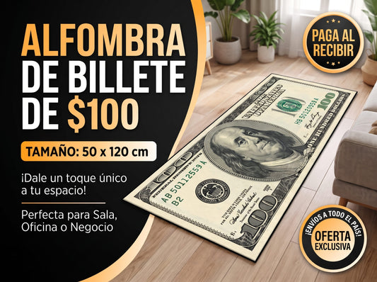 Alfombra en forma de Billete de $100