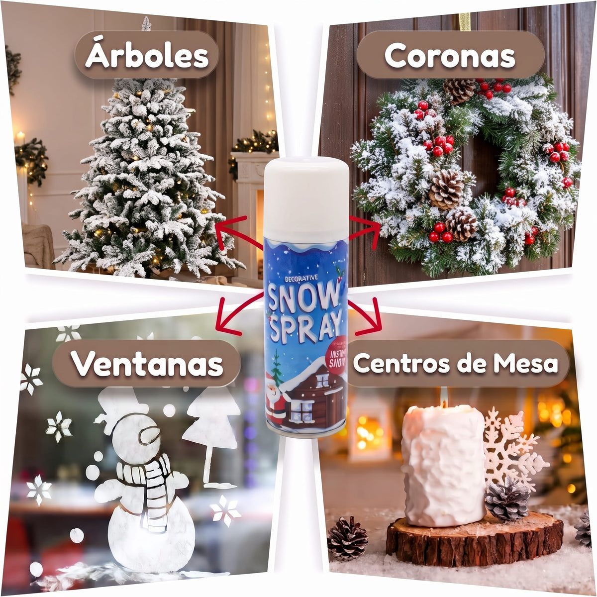 Nieve En Spray Para Arbol De Navidad x2