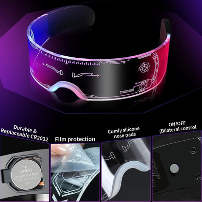 Gafas LED Visor Cyberpunk - Futuristas