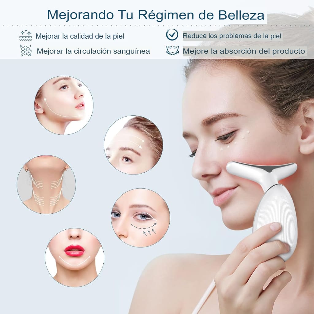 Masajeador Facial Antiarrugas 7 en Uno + 3 modos de Masajes