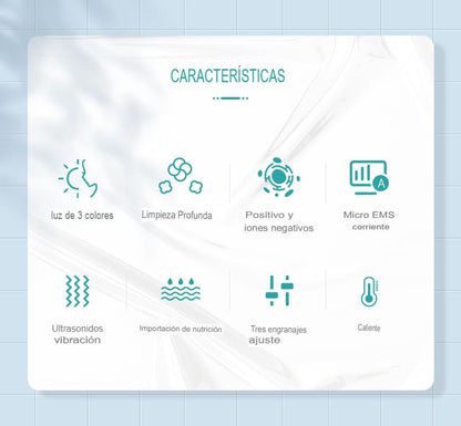 Masajeador Facial Antiarrugas 7 en Uno + 3 modos de Masajes
